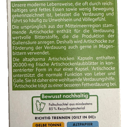 Altapharma Artischocken Kapseln, 1x100 St., neu&ovp