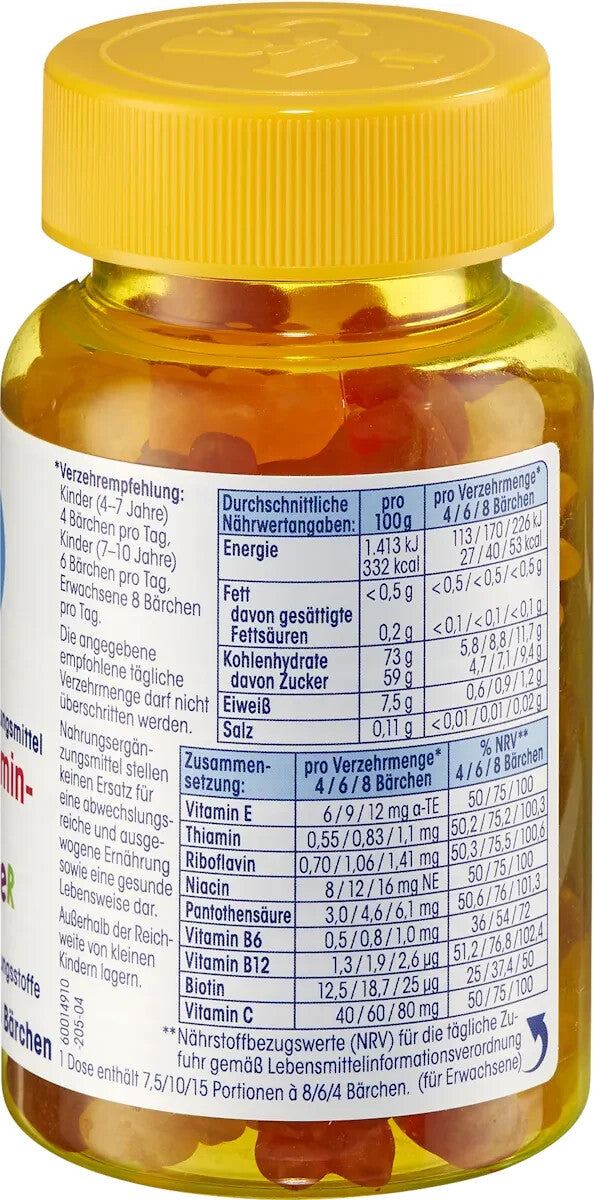Mivolis Multivitamin-Bärchen für Kinder Fruchtgummis, 60 St., 120 g, neu&ovp