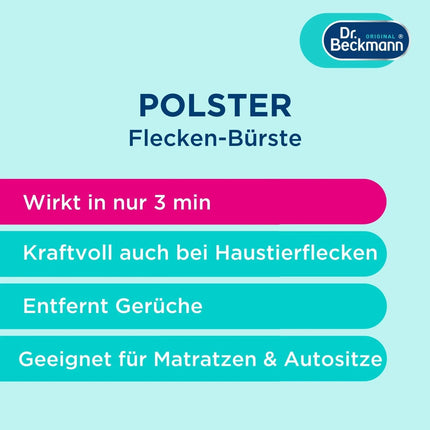 Dr. Beckmann polsterējuma/dīvānu/matraču/automašīnas traipu birste, 400 ml, jauna un aizzīmogota