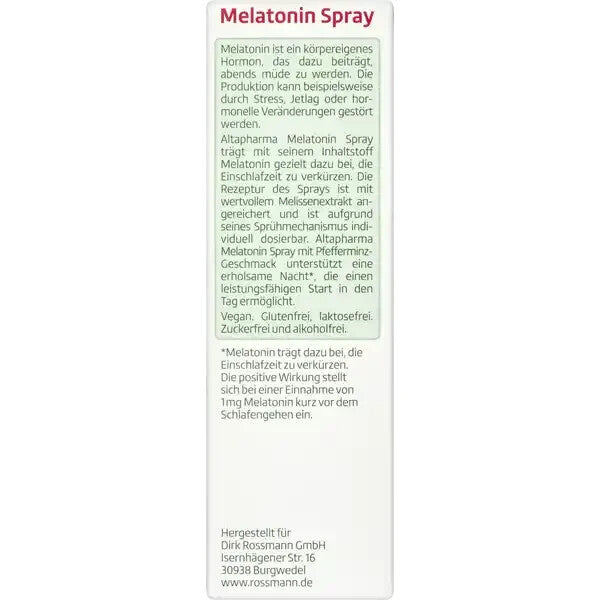 Altapharma Spray, hilft die Einschlafzeit zu verkürzen, 25 ml, Neu&OVP