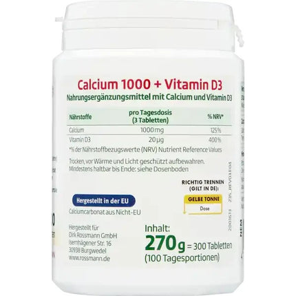 Altapharma Calcium 1000 + Vitamin D3, 1x300 St., neu&ovp