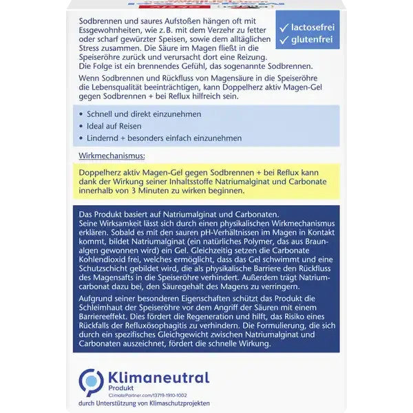DOPPELHERZ aktiv Magen-Gel gegen Sodbrennen+bei Reflux 20 St., neu&ovp