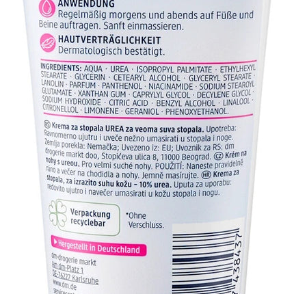 Balea pēdu krēms ar 10% urīnvielu ļoti sausām pēdām. 100 ml, jauns un iepakojumā.