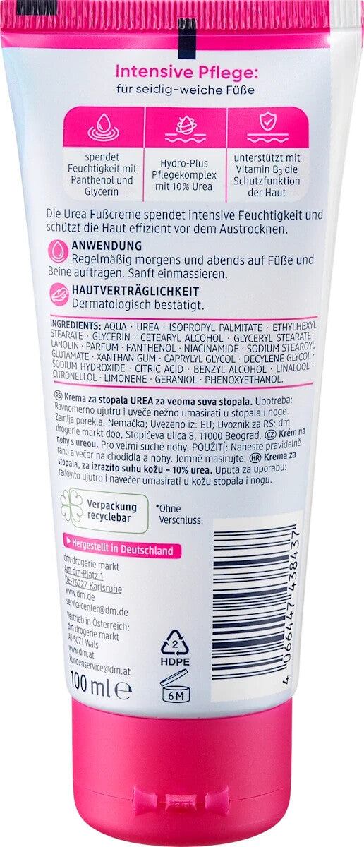 Balea Fußcreme mit 10% Urea, für sehr trockene Füsse. 100 ml, neu&ovp