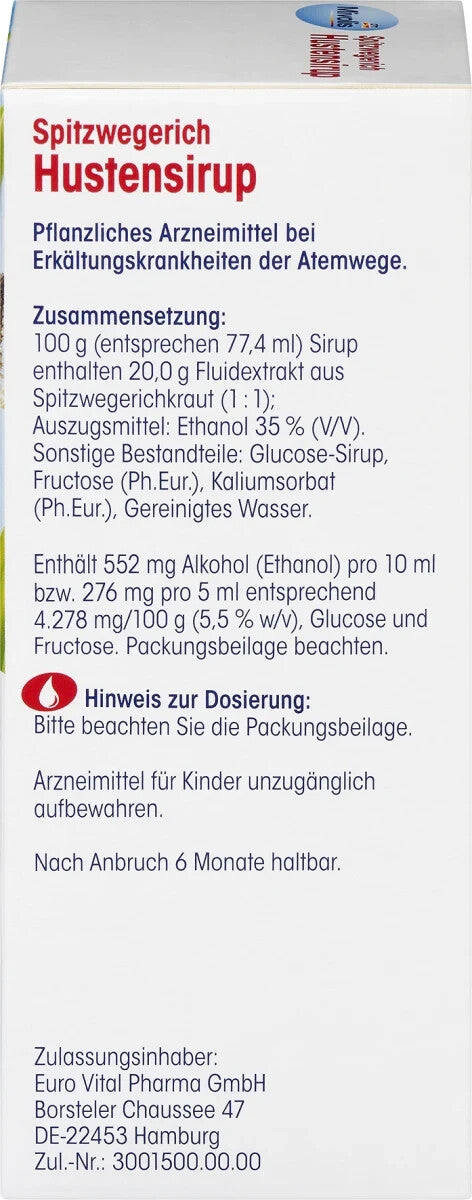 Mivolis Spitzwegerich Hustensirup, 200 ml, neu&ovp