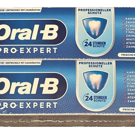 2x Oral-B Pro-Expert Zahnpasta, Professioneller Schutz Minzgeschmack, 75 ml, Neu