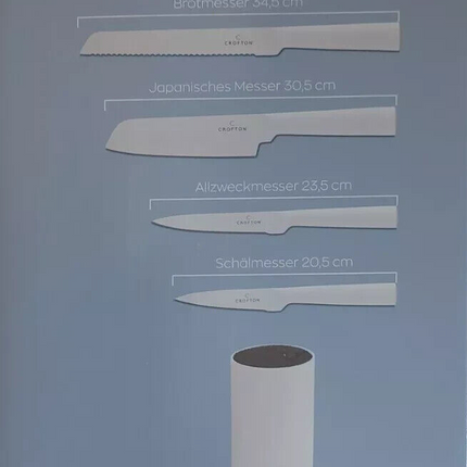 مجموعة سكاكين كروفتون، باللون الأبيض، مع 5 سكاكين عالية الجودة، جديدة وفي عبوتها الأصلية