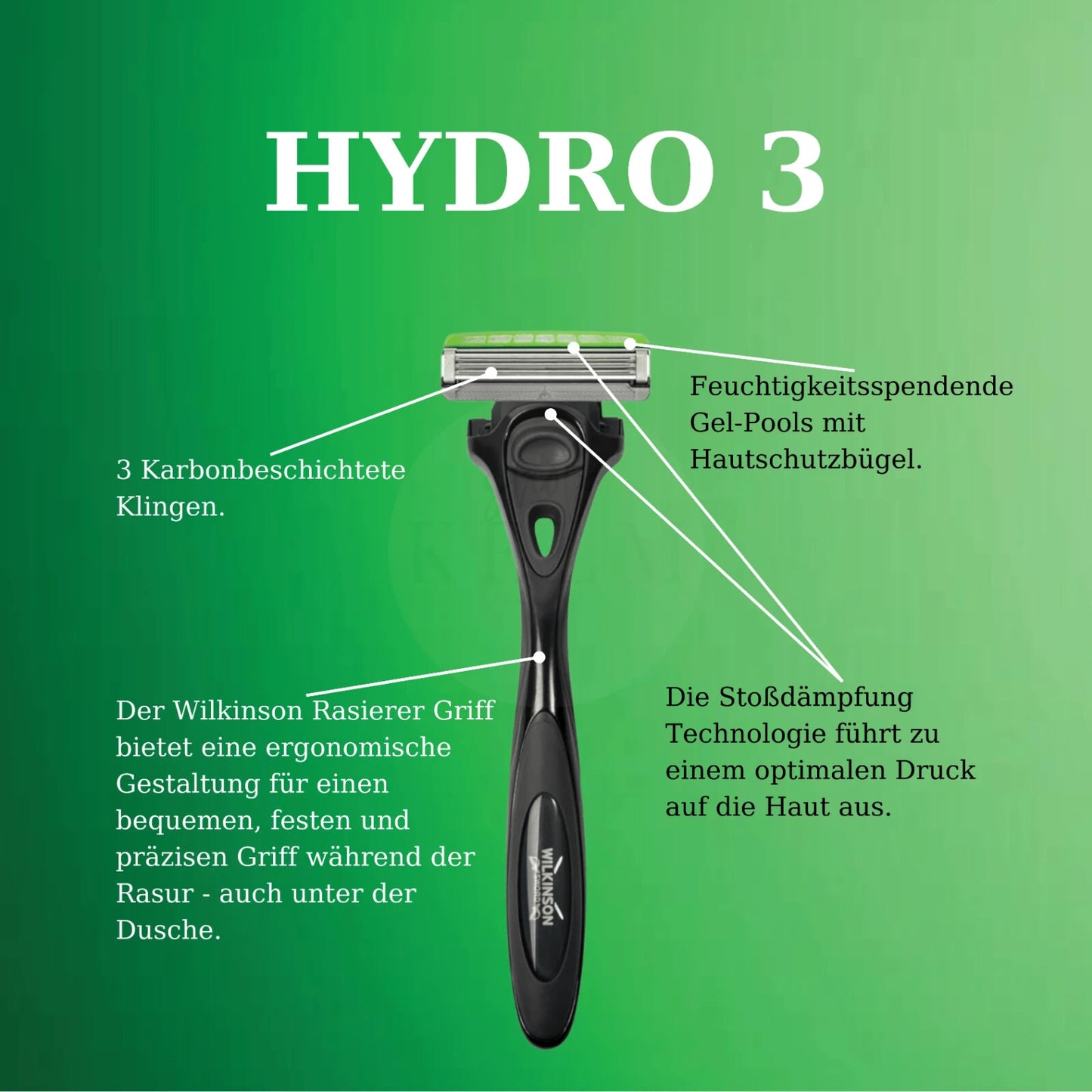 Wilkinson Hydro 3 Skin Protection Rasierer, +9 Ersatzklingen, neu&ovp