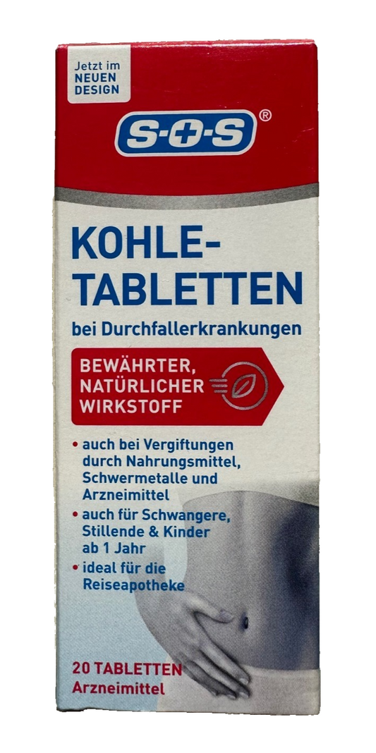 SOS Kohletabletten bei Durchfallerkrankungen, 1x20 Stück, neu&ovp