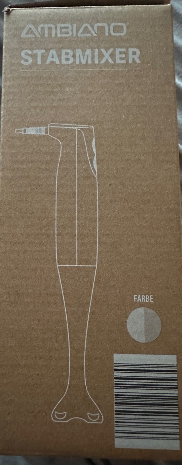 Ambiano Stabmixer, Rührstab mit Edelstahl Klinge und Messbecher, 300 Watt, neu