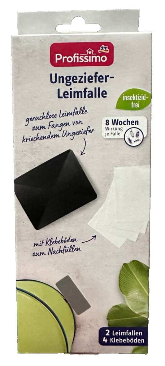 Profissimo ungeziefer Leimfalle, insektizidfrei, 2 Leimfallen, 4Klebeböden, neu