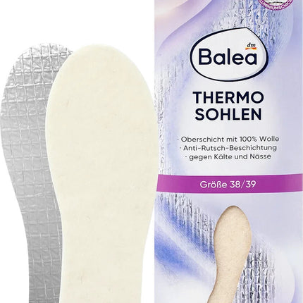 نعلات Balea Thermo، مقاس 37/38 (زوج واحد)، 100% صوف، طبقة Ali-ISO، جديد