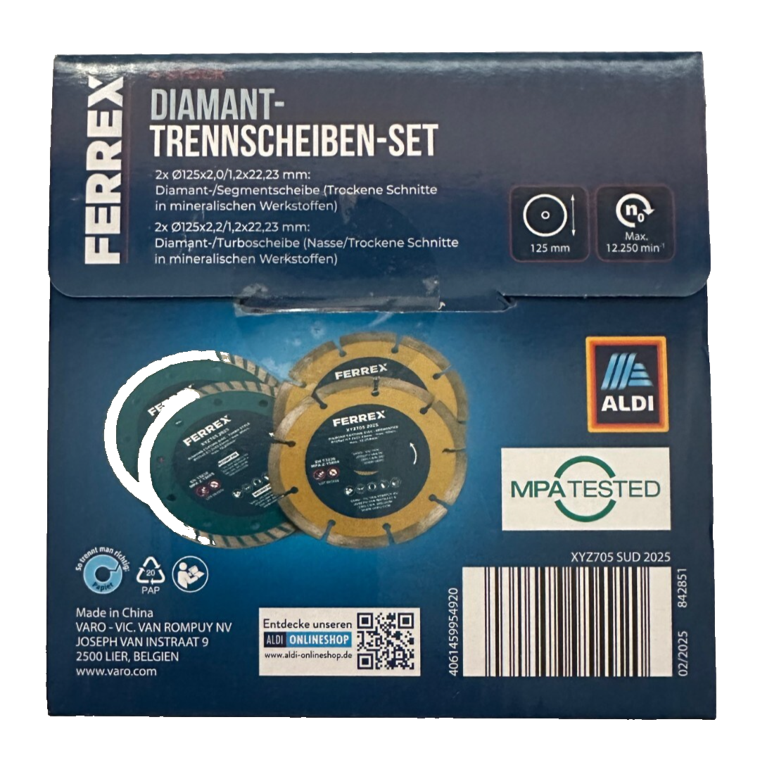 FERREX Diamant-Trennscheiben-Set, 4-Teilig, neu&ovp