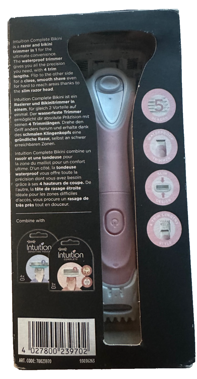 Wilkinson Sword Intuition Complete Bikini Trimmer, sieviešu skuveklis, 1 asmens, jauns