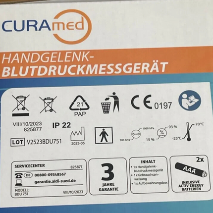 CURAmed plaukstas locītavas asinsspiediena mērītājs, jauns un oriģinālajā iepakojumā
