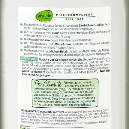 Alverde DABĪGĀ KOSMĒTIKA 5-in-1 mutes skalošanas līdzeklis, organiskā citronmelisa, 1 x 500 ml, jauns un aizzīmogots
