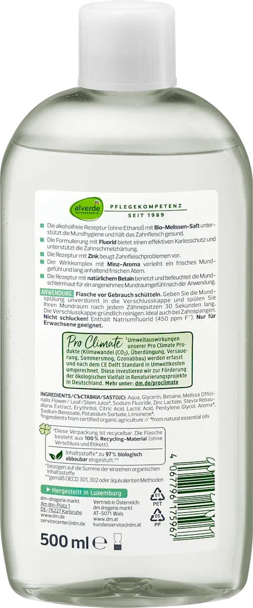 Alverde NATURKOSMETIK 5in1 Mundspülung, Bio-Melisse, 1x500 ml, neu&ovp