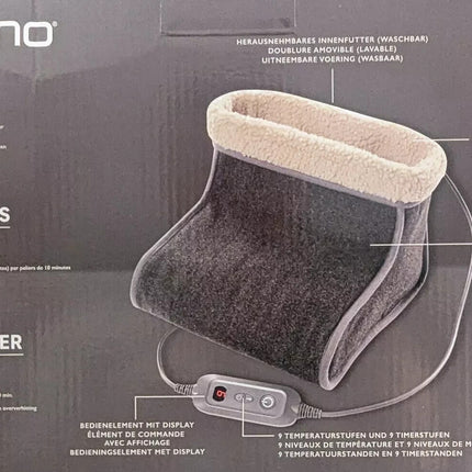 Ambiano elektriskais kāju sildītājs, 9 iestatījumi, automātiska izslēgšanās, flīsa audums, jauns