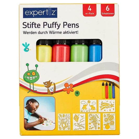 Expertiz Stifte Puffy Pens mit 6 Schablonen, Aktivierung durch Wärme, neu&ovp