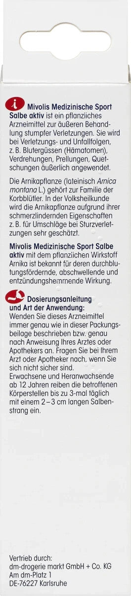 Mivolis medicīniskā sporta ziede, 100 ml, jauna un aizzīmogota