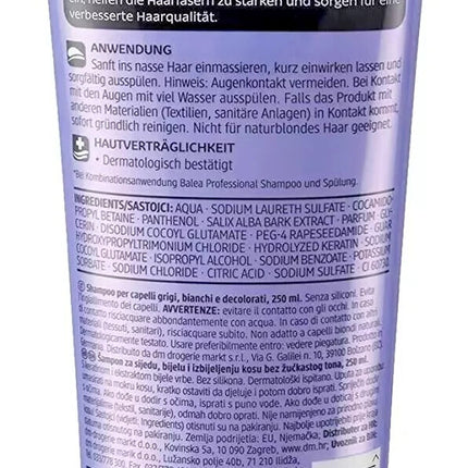 BALEA Professional šampūns sudrabainam spīdumam, 1 x 250 ml, jauns un iesaiņots iepakojumā