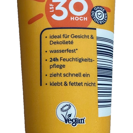 Lacura Sun saules aizsargkrēms sejai un dekoltē zonai, SPF 30, UVA+UVB, 100 ml, jauns un noslēgts