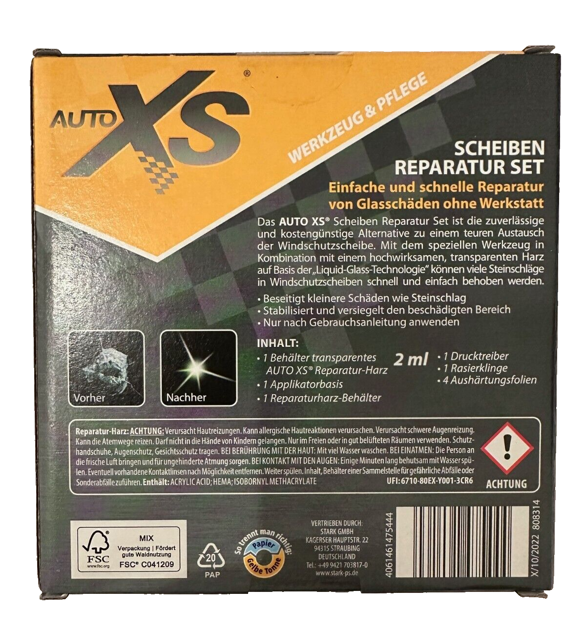 AutoXS Scheiben Reparatur Set, KFZ-Steinschlag/Glasschäden, neu&ovp