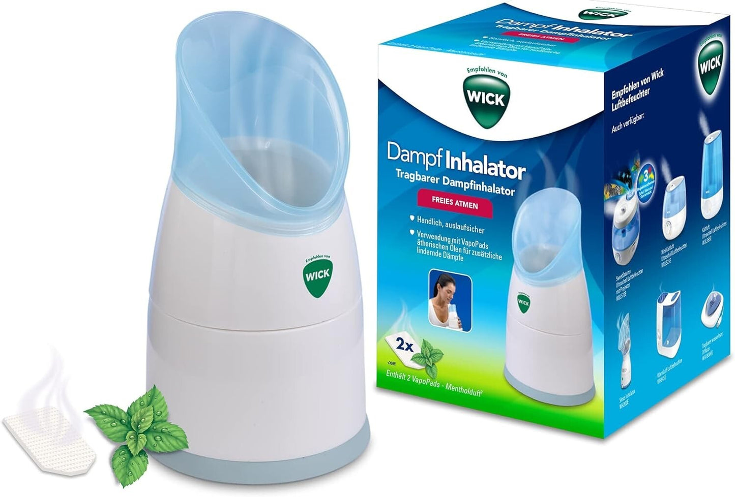 WICK Dampf-Inhalator W1300, manuell, mit 2 Vapopads, neu&ovp