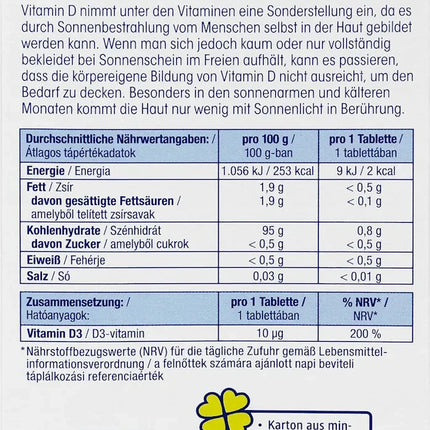 Mivolis D3 vitamīns bērniem, košļājamās tabletes, 60 tabletes, 51 g, jaunas un aizzīmogotas