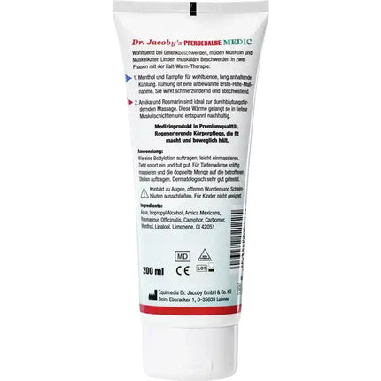 Dr. Jacoby's Medic oriģinālā zirgu ziede, 1x200ml, jauna un aizzīmogota