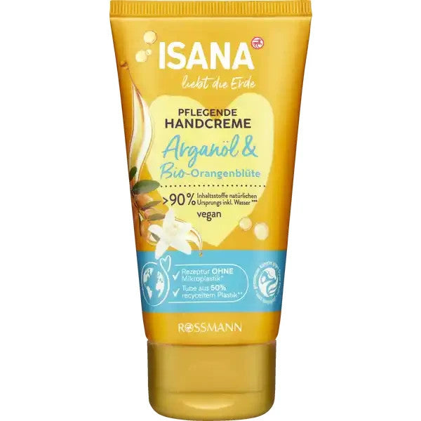 ISANA Loves the Earth roku krēms ar argāna eļļu un organiskiem apelsīnu ziediem, vegāns, jauns un iesaiņots iepakojumā