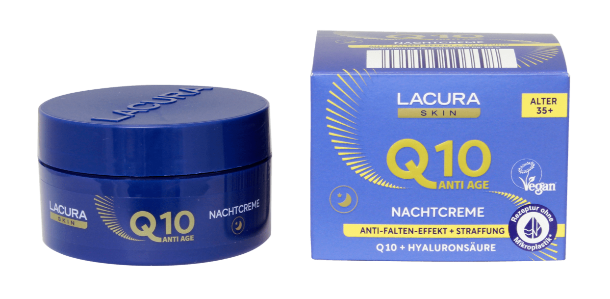 Lacura Skin Q10 pretnovecošanās nakts krēms, vecums 35+, sejai, kaklam, jauns un iesaiņots iepakojumā