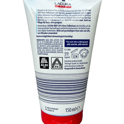 LACURA Med - pēdu balzams ar glicerīnu, 10% urīnvielu, pēdu kopšanai sausai ādai, 150ml