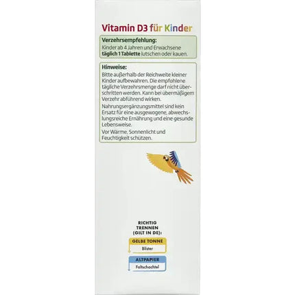 Altapharma D3 vitamīns bērniem košļājamās tabletes 1x60 tabletes, jaunas un aizzīmogotas