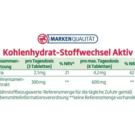 Altapharma Kohlenhydrat-Stoffwechsel Aktiv, 1x30 Tabletten, vegan, neu&ovp