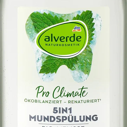 Alverde DABĪGĀ KOSMĒTIKA 5-in-1 mutes skalošanas līdzeklis, organiskā citronmelisa, 1 x 500 ml, jauns un aizzīmogots