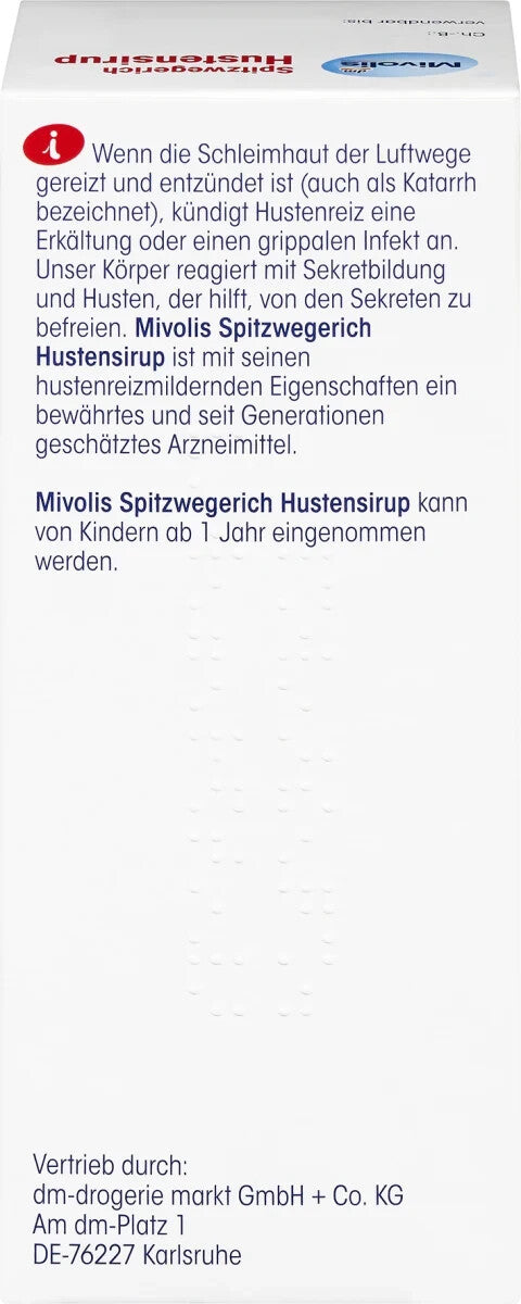 Mivolis Spitzwegerich Hustensirup, 200 ml, neu&ovp