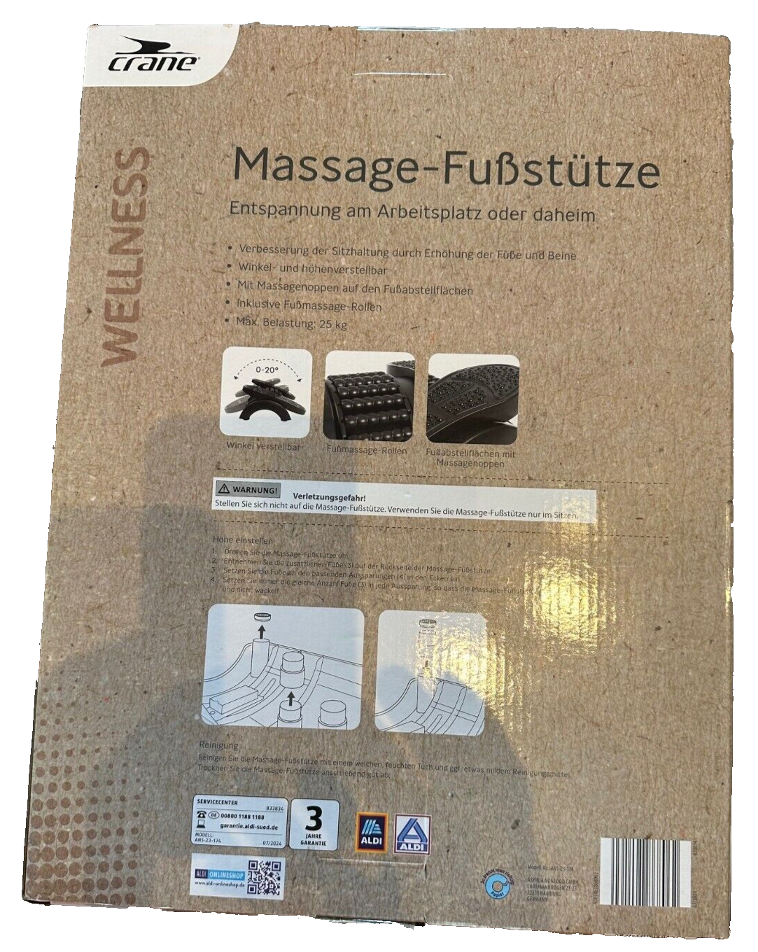 CRANE Massage Fußstütze für entspannte Füße, neu&ovp