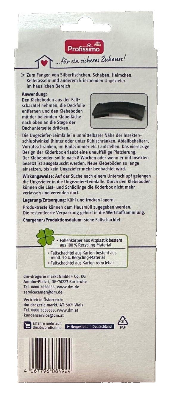 Profissimo kukaiņu līmes slazds, bez insekticīdiem, 2 līmes slazdi, 4 līmes pamatnes, jauns