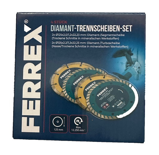 FERREX Diamant-Trennscheiben-Set, 4-Teilig, neu&ovp