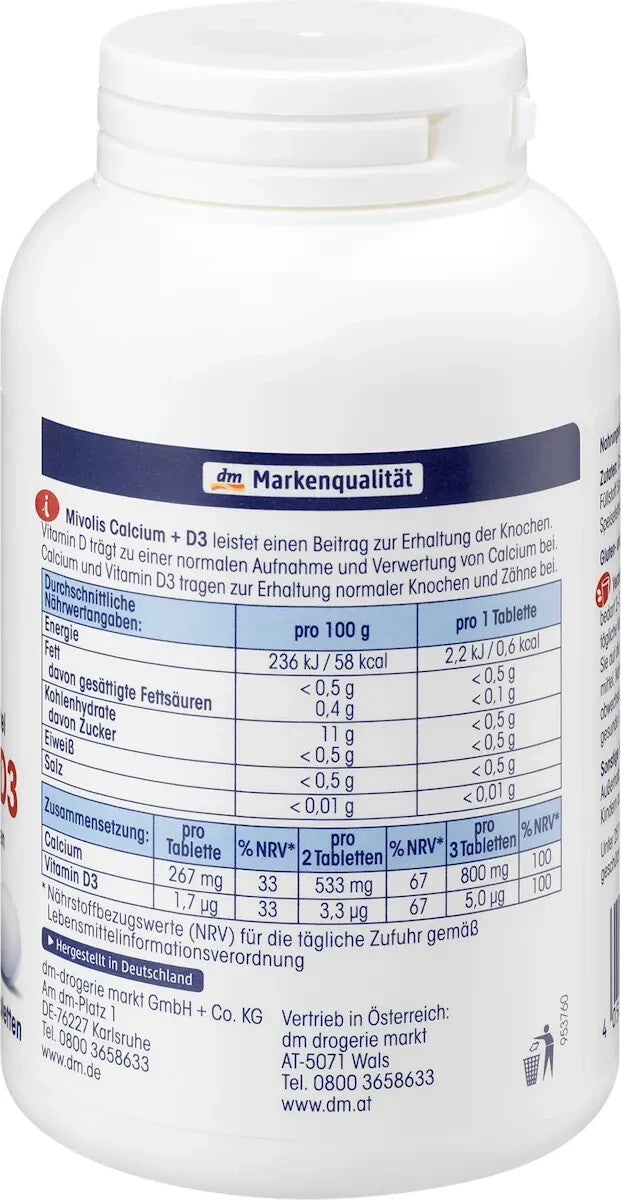 Mivolis Calcium + D3 Tabletten, 300 St., 270 g, neu&ovp