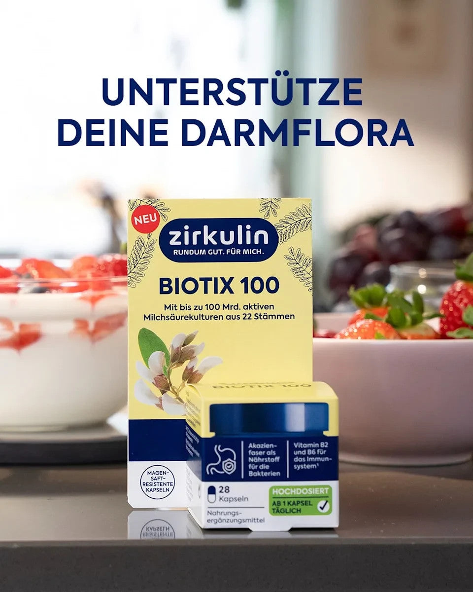 Zirkulin Biotix 100, ar B2 un B6 vitamīniem, 1 x 28 kapsulas, jaunas un aizzīmogotas