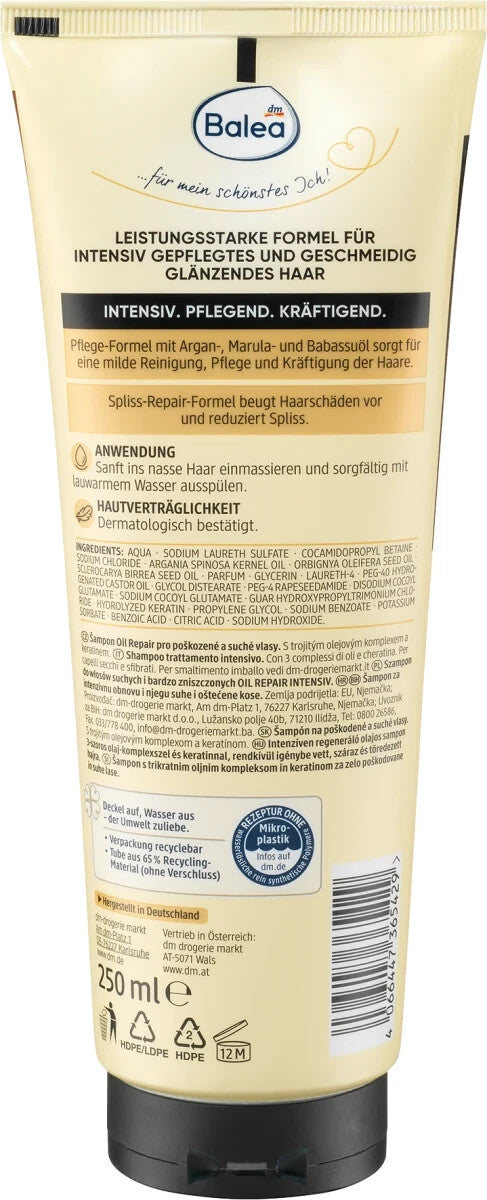 Balea Professional šampūns eļļas atjaunojošam intensīvam efektam, 250 ml, jauns