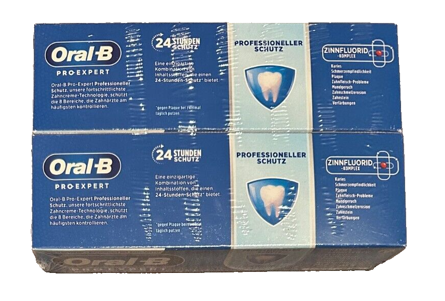 2x Oral-B Pro-Expert Zahnpasta, Professioneller Schutz Minzgeschmack, 75 ml, Neu