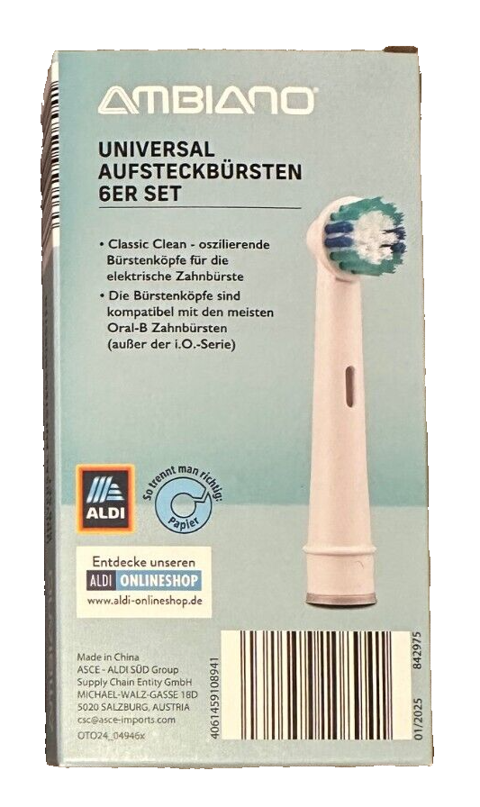 Ambiano Universal Aufsteckbürsten, 6er Set, neu&ovp