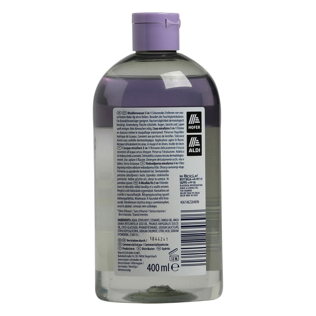 Lacura Skin micelārais ūdens 3in1 ar makadāmijas riekstu eļļu, 1x400 ml, jauns un iepakojumā