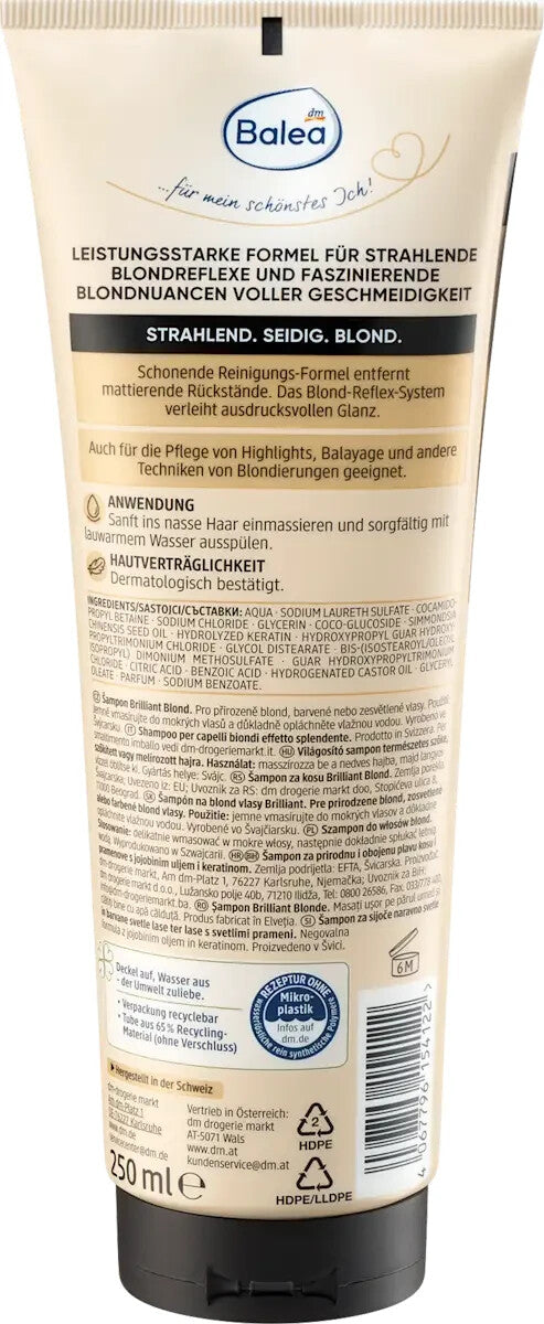 Balea PROFESSIONAL šampūns, briljantblonda, 250 ml, jauns un efektīvs