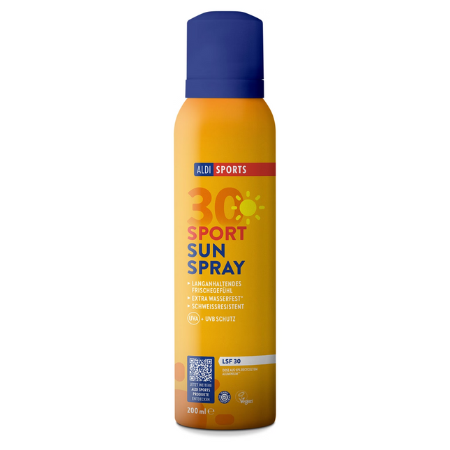 Lacura Sport saules aizsargsprejs, aizsardzība un iedegums, SPF 30, UVA+UVB, jauns un iesaiņots