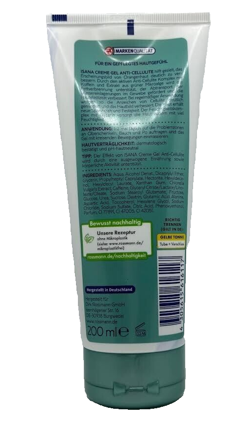 ISANA krēmveida gels pretcelulīta ārstēšanai, 200 ml, jauns