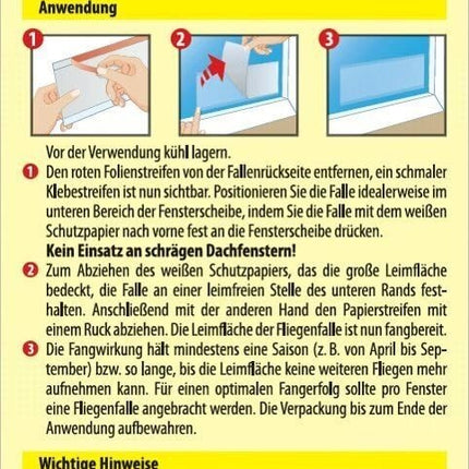 Aeroxon  Fenster Fliegenfalle, Transparent, Giftfrei und Geruchslos, 1x4 St, ovp